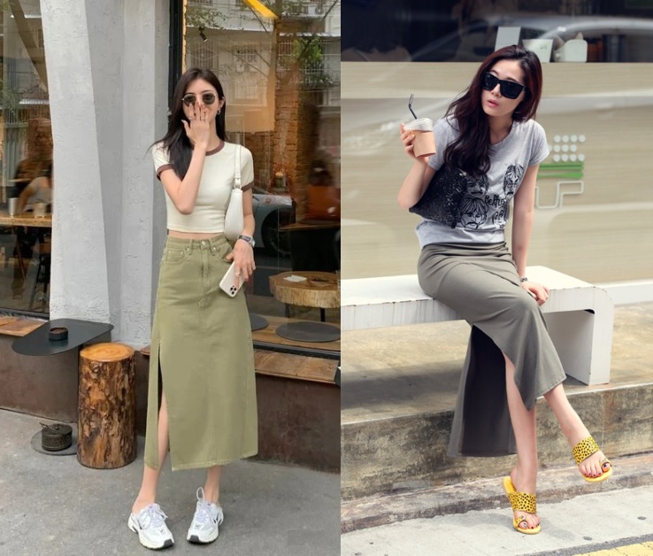 Chân váy xẻ tà Trung Quốc