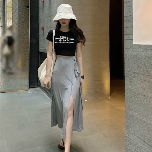Chân váy xẻ tà Trung Quốc