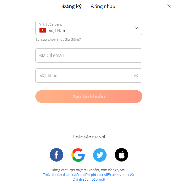 mua hàng trên aliexpress không cần visa