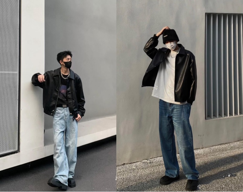 áo da nam Trung Quốc